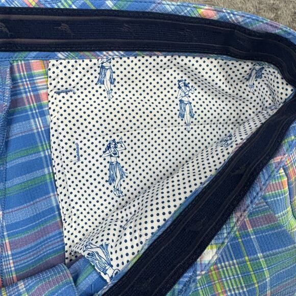 Tommy Bahama Men's Campanula Performance Shorts Blue Plaid 32 Outdoor Golf - Picture 4 of 11